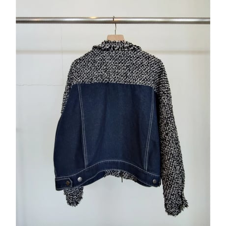 Roving Tweed Denim Combi Blouson