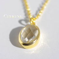 New 『Citrine』の世界でひとつの天然石ネックレスsilver925 + 18kgf
