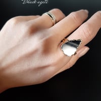 New『アンバー(琥珀)』の世界でひとつの天然石リングsilver925 + 22kgf