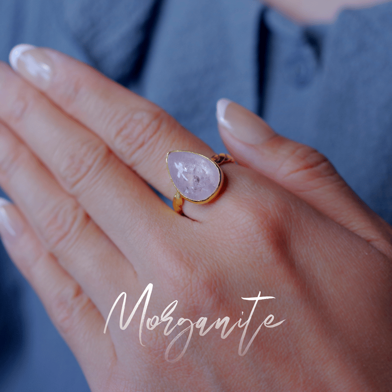 New Arrival☆新作 ☆『Morganite』☆天然石リングsilver925 + k...