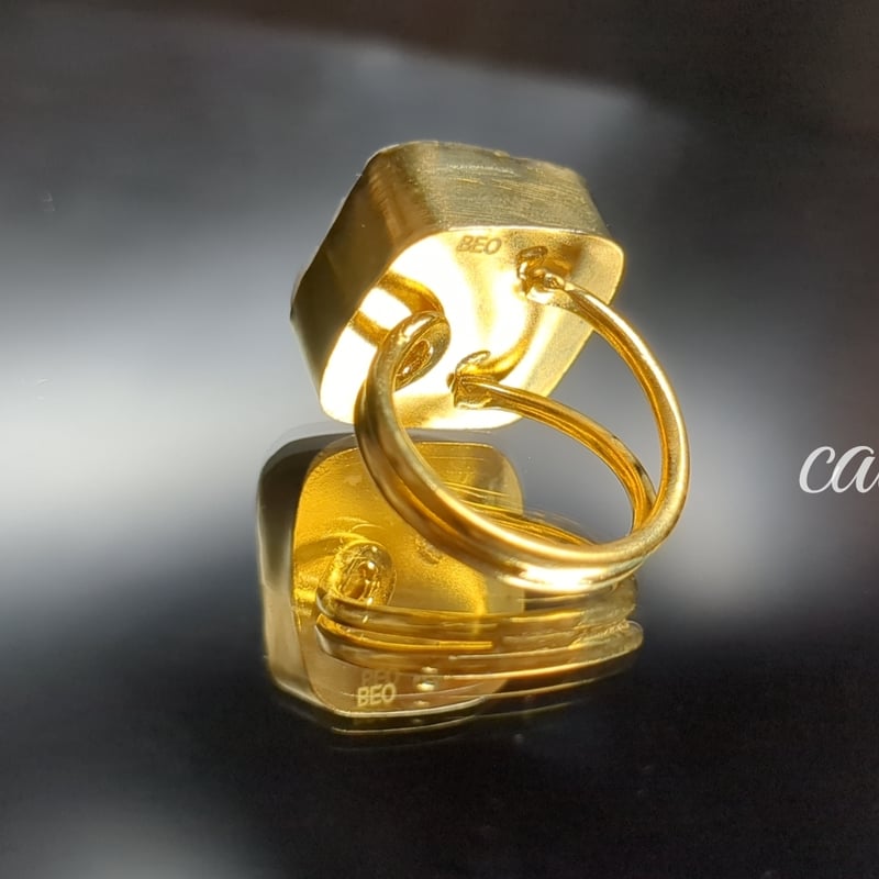 最新作★「イエローカルサイト」の世界でひとつの天然石リング 最新作☆「イエローカルサイト」の世界でひとつの天然石リング