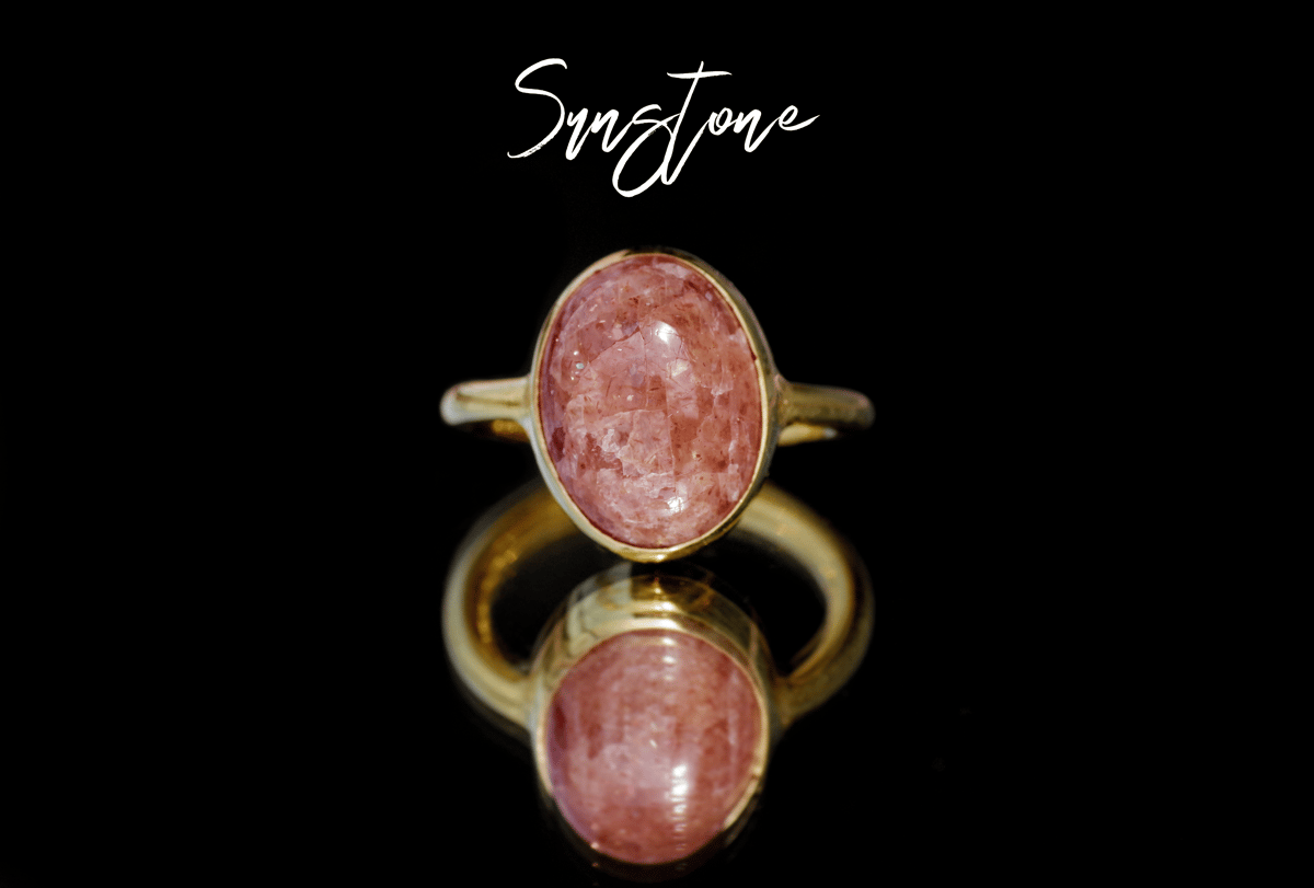 New『SunStone』の世界でひとつの天然石リングsilver925 + 22kgf |