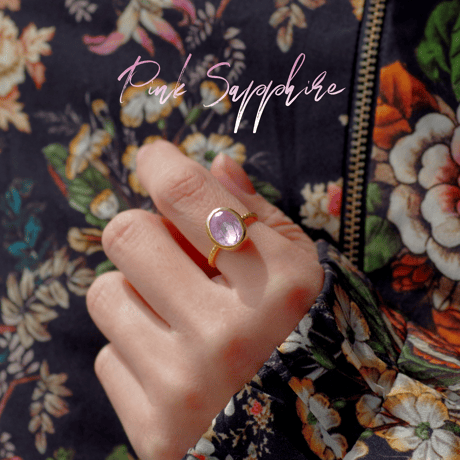 925シルバーリング天然石ピンクサファイヤ サイズ直し自分。35号