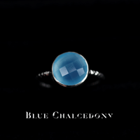 New『Blue Chalcedony』の世界でひとつの天然石リングsilver925 + ロジウムコーティング