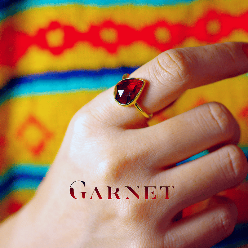 New『Garnet』の世界でひとつの天然石リングsilver925 + 22kgf***3c...