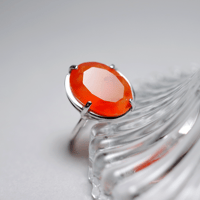 New『アンバー(琥珀)』の世界でひとつの天然石リングsilver925 + 22kgf