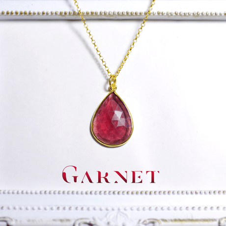 New『Garnet』の世界でひとつの天然石ネックレスsilver925 + 22kgf