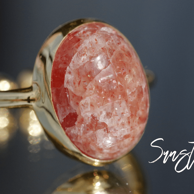 New『SunStone』の世界でひとつの天然石リングsilver925 + 22kgf |