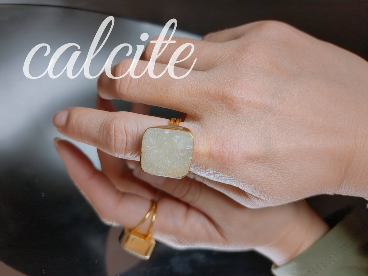 最新作★「イエローカルサイト」の世界でひとつの天然石リング 最新作☆「イエローカルサイト」の世界でひとつの天然石リング