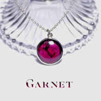 New『Garnet』の世界でひとつの天然石ネックレスsilver925 + ロジウムコーティング