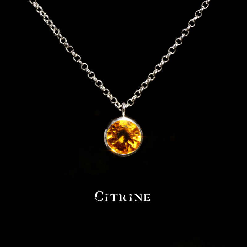 New 『Citrine』の世界でひとつの天然石ネックレスsilver925 | Beobij
