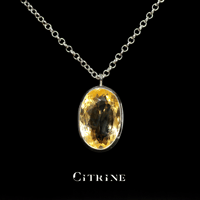 New 『Citrine』の世界でひとつの天然石ネックレスsilver925