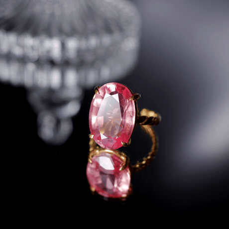 新作 ☆『Morganite』☆の世界でひとつの天然石リングsilver925 + k18コーティング