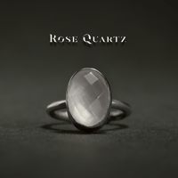 New 『ローズクォーツ』の世界でひとつの天然石リング silver925