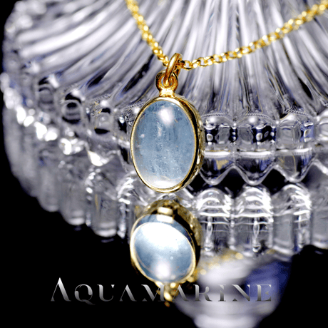 New『アクアマリン』の世界でひとつの天然石ネックレスsilver925 + 22kgf***3,2carats