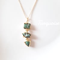 『Turquoise』の三連天然石ネックレス