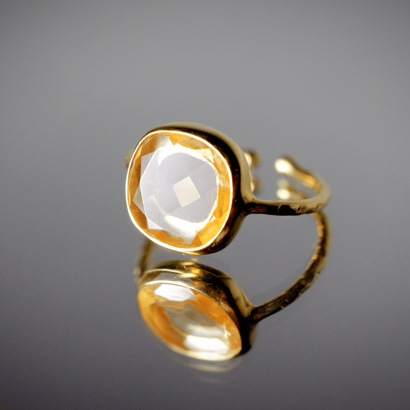 新作 ☆New☆煌めく『Citrine』の世界でひとつの天然石リング sv925