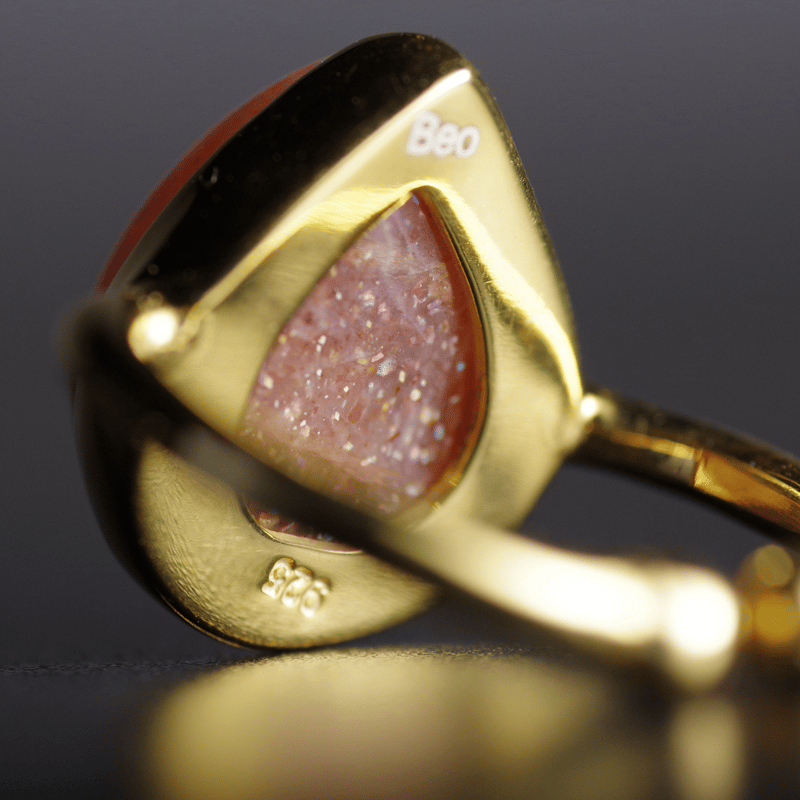 New『SunStone』の世界でひとつの天然石リングsilver925 + 22kgf |