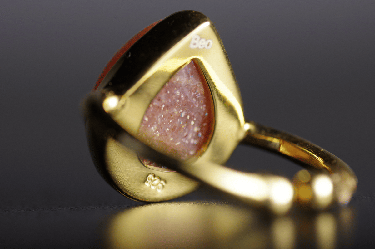 New『SunStone』の世界でひとつの天然石リングsilver925 + 22kgf |