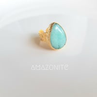 New Brass Collection『Amazonite』の世界でひとつの天然石リング