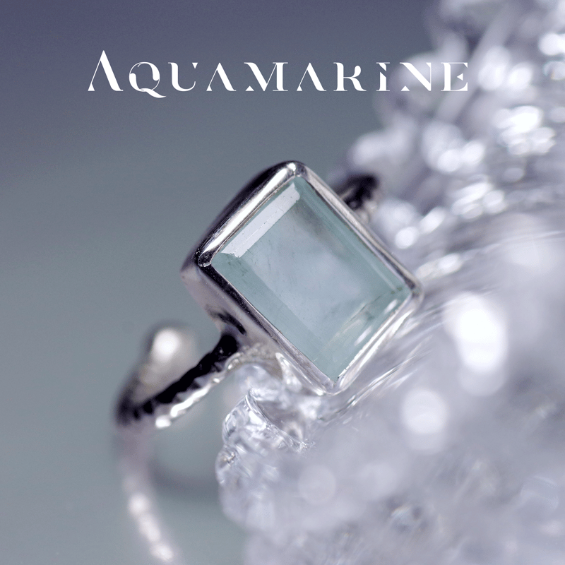 New『アクアマリン』の世界でひとつの天然石リングsilver925 + 