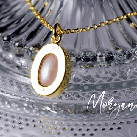 New『Morganite』の世界でひとつの天然石ネックレスsilver925 + 22kgf