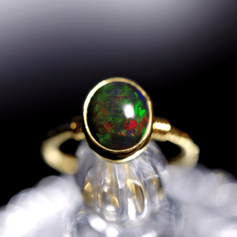 NEW☆色鮮やか「Black Opalの世界でひとつの天然石リングsv925