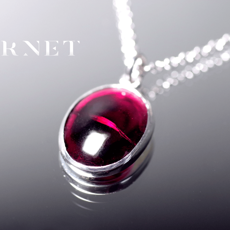 New『Garnet』の世界でひとつの天然石ネックレスsilver925 + ロジウム 