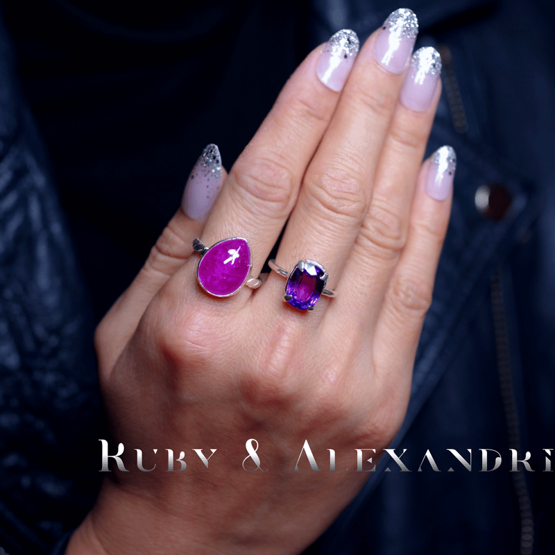 New ☆ 新作 ☆『アレキサンドライト』☆の天然石リングsilver925