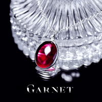 New『Garnet』の世界でひとつの天然石ネックレスsilver925 + ロジウムコーティング