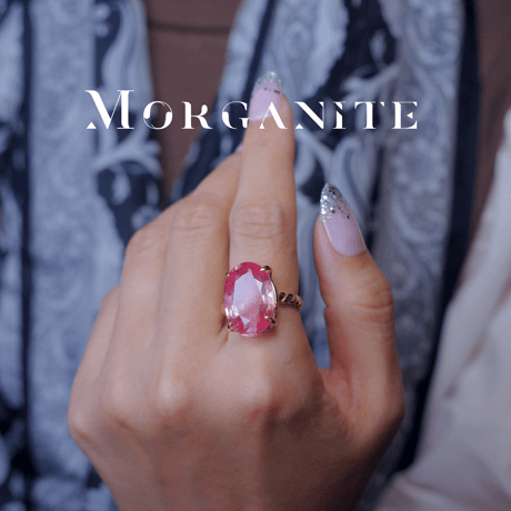 新作 ☆『Morganite』☆の世界でひとつの天然石リングsilver925 + k18コーティング