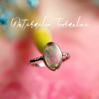 新作☆『Watermelon Tourmaline』☆の世界でひとつの天然石リングsv925 + ロジウムコーティング