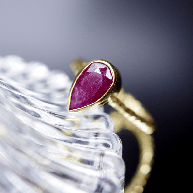 ₊*̥ 三日月と星の指輪 (ルビー) ‧˚₊*̥ 月と