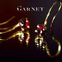 OUTLET***New『Garnet』の世界でひとつの天然石ピアス silver925 + 22kgf