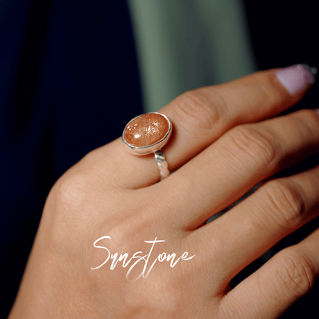 New ☆ 新作 ☆『SunStone』の世界でひとつの天然石リングsilver925