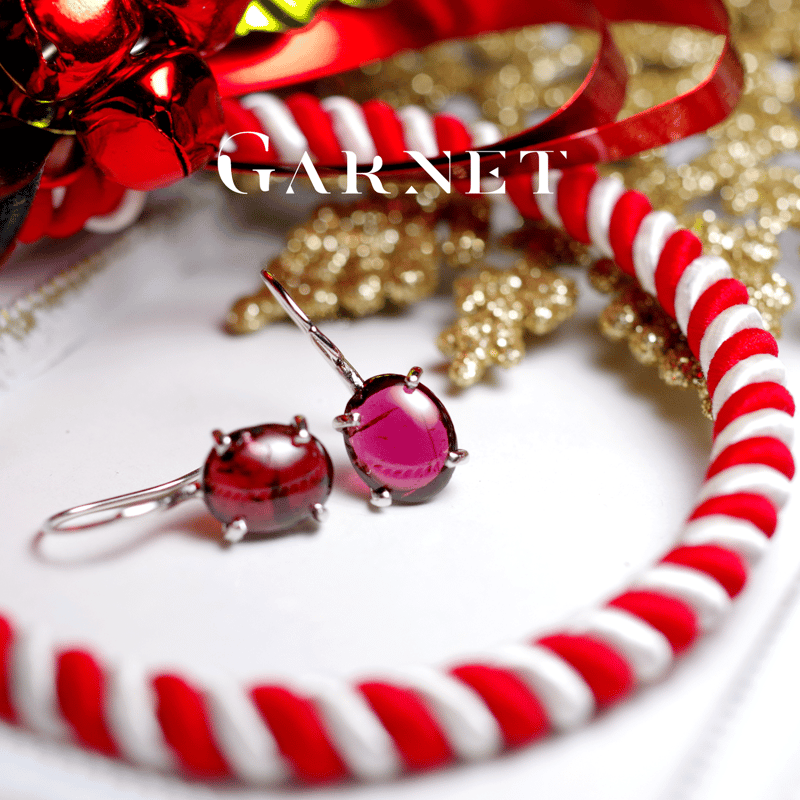 New『Garnet』の世界でひとつの天然石ピアス silver925 + ロジウム 