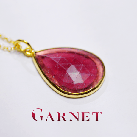 New『Garnet』の世界でひとつの天然石ネックレスsilver925 + 22kgf