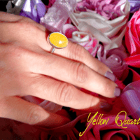 New『Yellow Quartz』天然石リング silver925