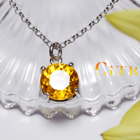 New『Citrine』の世界でひとつの天然石ネックレス silver925 + ロジウムコーティング