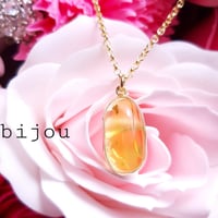 『Amber 琥珀』の世界でひとつの天然石ネックレスsv925 22kgp