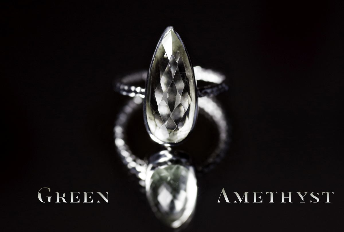 New『Green Amethyst』の世界でひとつの天然石リングsilver925 + ロジ