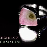 New『Watermelon Tourmaline』の世界でひとつの天然石リングsv925 + ロジウムコーティング