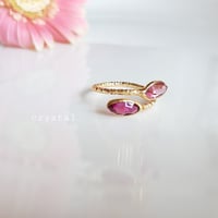 New Brass Collection『ピンク&ローズピンク』の二粒クリスタルリング