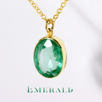 New『Emerald』の世界でひとつの天然石ネックレス silver925 + 18kgf