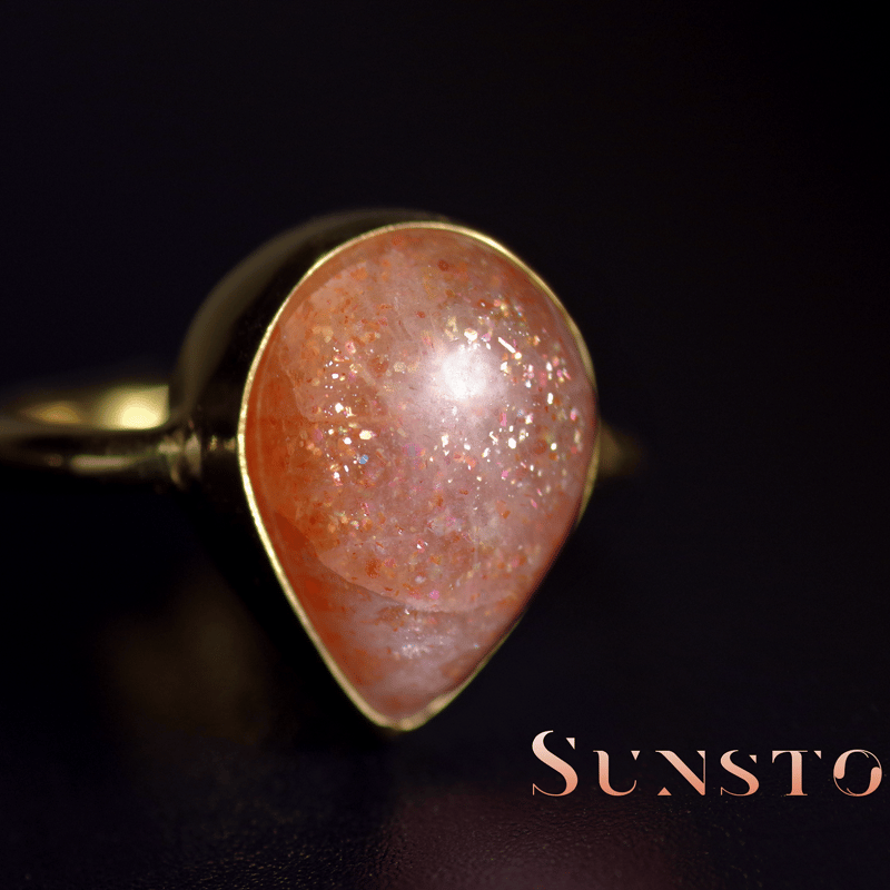 New『SunStone』の世界でひとつの天然石リングsilver925 + 22kgf |