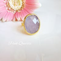 New Brass Collection☆『大きなピンククォーツ』の世界でひとつの天然石リング