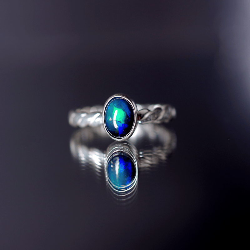 NEW ☆ 新作 ☆『Opal』☆の世界でひとつの天然石リングsilver925 