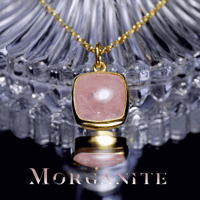 New『Morganite』の世界でひとつの天然石ネックレスsilver925 + 22kgf
