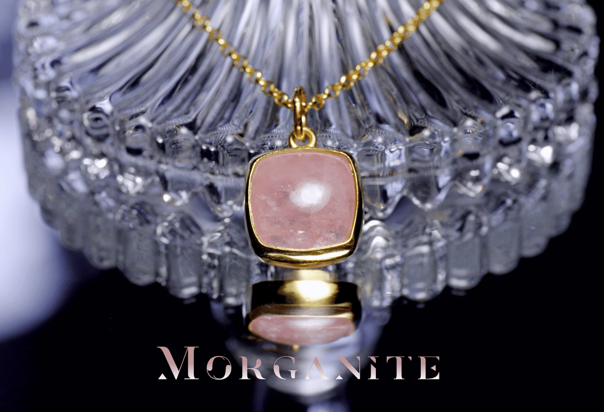 New『Morganite』の世界でひとつの天然石ネックレスsilver925 + 22kgf...