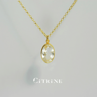 New 『Citrine』の世界でひとつの天然石ネックレスsilver925 + 18kgf
